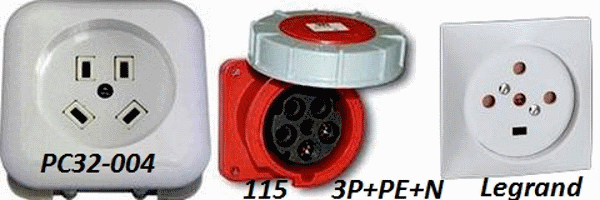 types of three-phase sockets