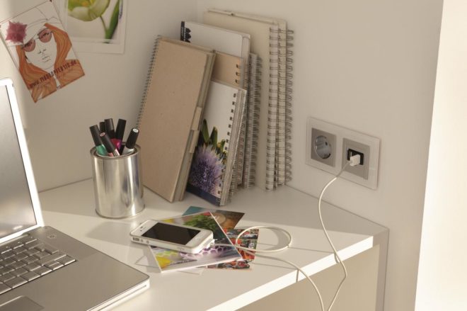 sockets for charging phones in the kitchen