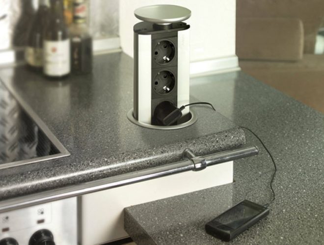 retractable sockets in the kitchen