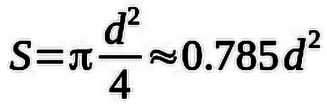 formula for calculating the cross-section of a wire by diameter