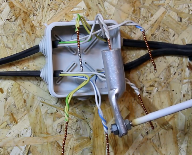 soldering wires in the junction box