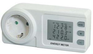 stopcontact met elektriciteitsmeter