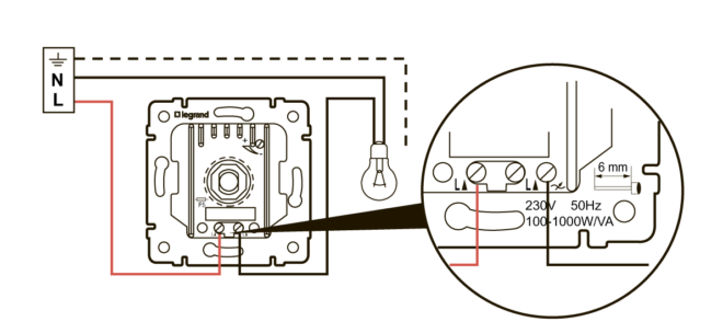 dimmer aansluitschema