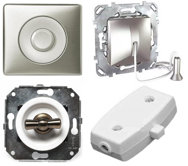 Types of switches by the method of pressing the contact