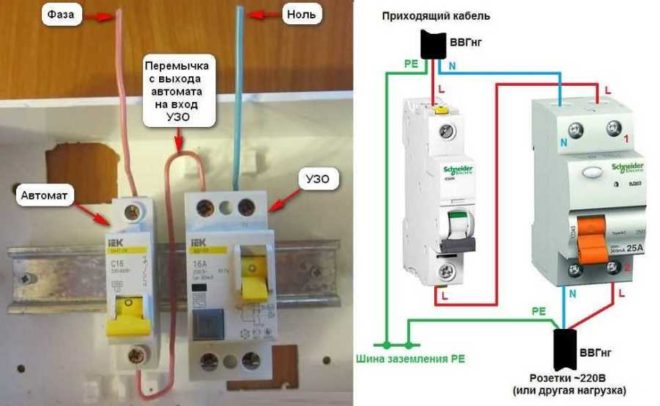 RCD, когато е свързан към земята