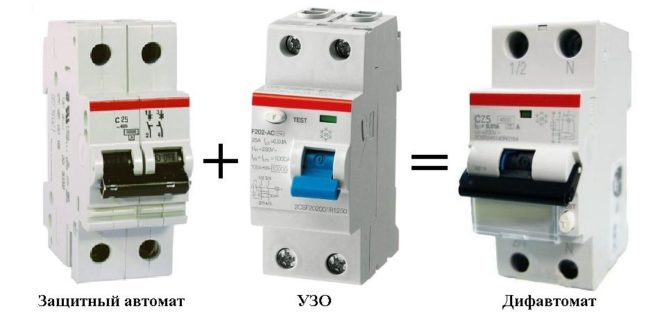 Ang RCD kasama ang isang circuit breaker ay isang difavtomat